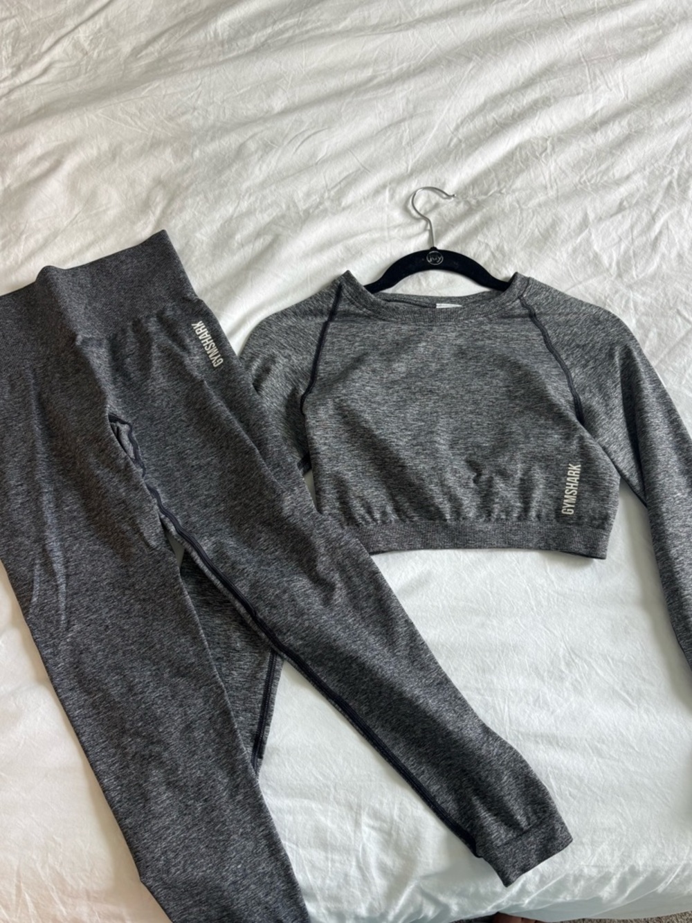 Gymshark Adapt Seamless Cropped Long Sleeve (M) & High-Waist Leggings (S)